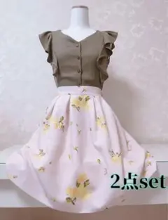 イング&マーキュリーデュオ　コーデ　可愛い　おでかけ　花柄　デート　婚活　女子会