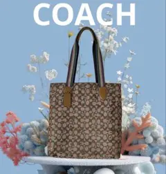 即発送　COACH トートバッグ シグネチャー キャンバス チェリー　レインボー