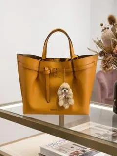 【お迎え待ち】ふわふわモールのバッグチャーム　アプリコットのトイプーちゃんのサムネイル