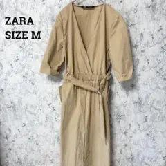 ザラ　ZARA ミリタリー風　ワンピース　M ベージュ　秋　冬
