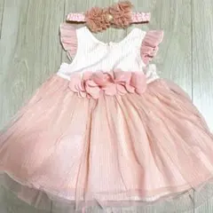 【最終価格】ベビードレス　70 結婚式　お誕生日　ベアバンド付き
