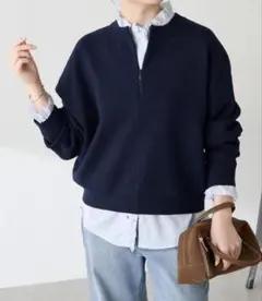 美品COLLAGE GALLARDAGALANTE ジップスウェットライクニット