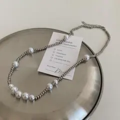 ネックレス メンズ レディース パール ヒップホップ 韓国 ストリート rn03