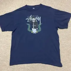 STUSSY ステューシー Tシャツ L メキシコ製 Chicago ネイビー