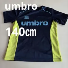 140㎝　umbro サッカー　半袖ネイビー/ライムグリーン Tシャツのサムネイル