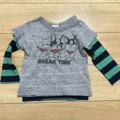 ブリーズ　重ね着　セパレート　セット　90 ボーダー　グレー