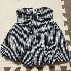 プティマイン　ワンピース　トップス　バルーンスカート　ギンガムチェック