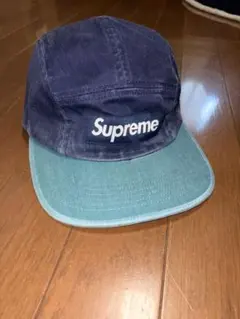 Supreme ネイビー/ターコイズキャップ