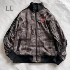 FILA GOLF 裏起毛チェック柄メンズフルジップアップジャケット　LLサイズ