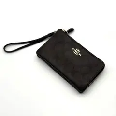 Coach Signature Wristlet Pouch Black