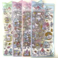 サンリオ 硬いシール 海外公式 4枚セット 3D立体ぷくぷくシール 8-⑧