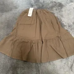 新品 120 GLOBAL WORK 楊柳ボイル切替えスカート ブラウン