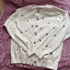 新品未使用 サマンサモスモス 花柄刺繍ニットカーディガン