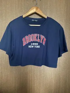 SHEIN ロゴ クロップド丈 Tシャツ ネイビー XLのサムネイル