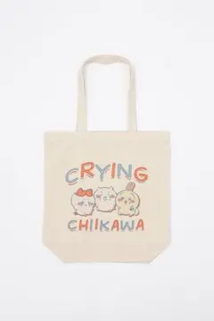 ちいかわ トートバッグ レトロ印刷風 CRYING ナチュラル
