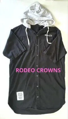 Rodeo Crowns 半袖 フード付きシャツ ブラックのサムネイル