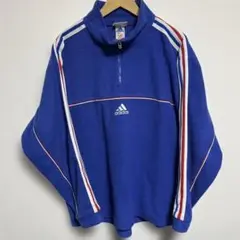 90s adidas 刺繍ロゴ フリース ハーフジップ