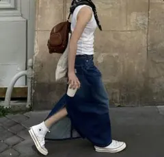 タグ付き｜PINUE タックヘムデニムスカート（NAVY） - メルカリ
