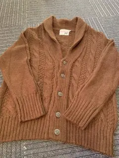 PURE ALPACA アルパカ100% ショールカラーケーブルカーディガン M