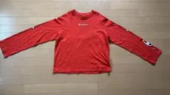 チャンピオン ボックスシルエット ロンT 長袖Tシャツ 袖ロゴ 赤 Mのサムネイル