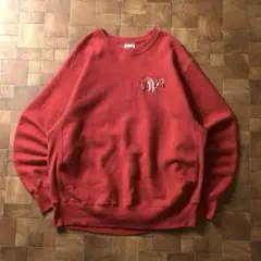 USA製　Lee　CROSS GRAIN　カレッジロゴ 刺繍 スウェット　レッド