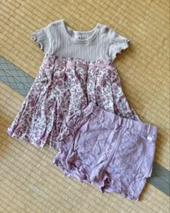 プティマイン　上下セット　サイズ80 花柄