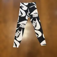 NIKE 総柄ロゴ　レギンス　ブラック　サイズM