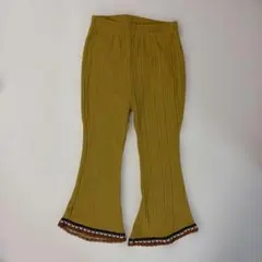 バースデイ mignon リブフレアパンツ 濃黄 100cm