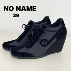 no name ウェッジソール スニーカー オールブラック 39 厚底