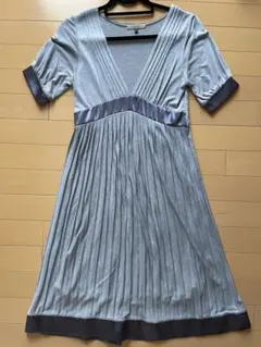 ☆美品☆プロポーションボディードレッシング　プリーツワンピース　グレー　秋ワンピ