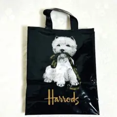 良品【Harrods ハロッズ】犬柄　ウエスティ　縦型　トートバッグ　大容量A4
