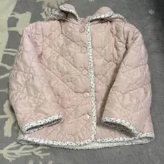 ベビー　ピンク キルティング ジャケット フード付き