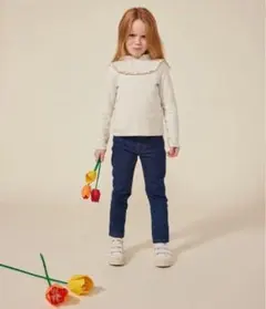PETIT BATEAU フリル長袖Ｔシャツ　116cm