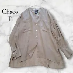 Chaos カオス 日本製 シアーバンドカラーシャツ 白 オーバーサイズ Chaos カオス 日本製 シアーバンドカラーシャツ 白 オーバーサイズ
