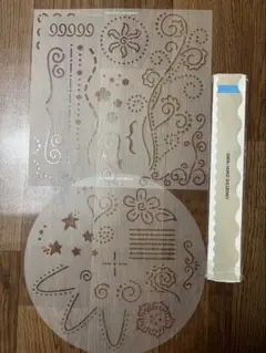 クリエイティブメモリーズ 透明ステンシルプレート2枚セット