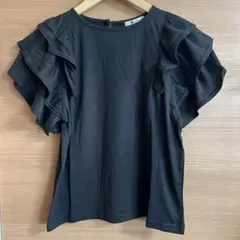 INGNI MLIA/イングエムリア★フリル袖3段 半袖Tシャツ M 黒★新品