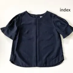 ワールド　world index シャツ　カットソー　おしゃれ着　ネイビー