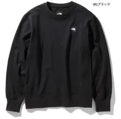ザ ノース フェイス ヘザーロゴクルー スウェット ブラック NT12038-K