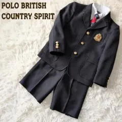 POLOꕤキッズ セットアップ セレモニー4点 エンブレム 金ボタン 男の子 黒