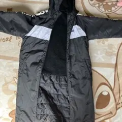 フリース内側 黒 フード付きベンチコート