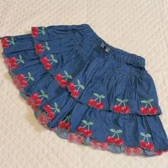 メゾピアノ チェリー刺繍キュロット 120
