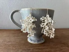 タティングレース＊ボリュームピアス　ホワイト