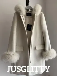 JUSGLITTYジャスグリッティーFOXファー5wayコート人気カラー白