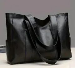 トートバッグ ショルダーバッグ シンプル 軽量 大容量 ブラック ユニセックス