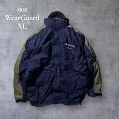 90s WearGuard 中綿ジャケット XL ネイビー×カーキ 刺繍