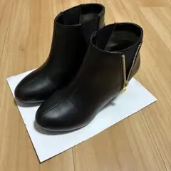 ち*♡様 6cmチャンキーヒール サイドゴアブーツ　黒のサムネイル