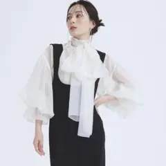 シアーボウタイボリュームブラウス　anuans