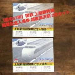 【昭和57年】国鉄 上越新幹線 開業記念入場券 越後湯沢駅 2枚セット 鉄道