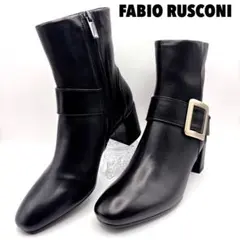 【新品同様】ファビオルスコーニ　レザー　ショートブーツ　バックル　24