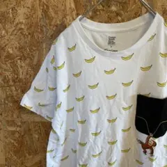 AE9963 graniph おさるのジョージ 半袖Tシャツ ホワイト レディー